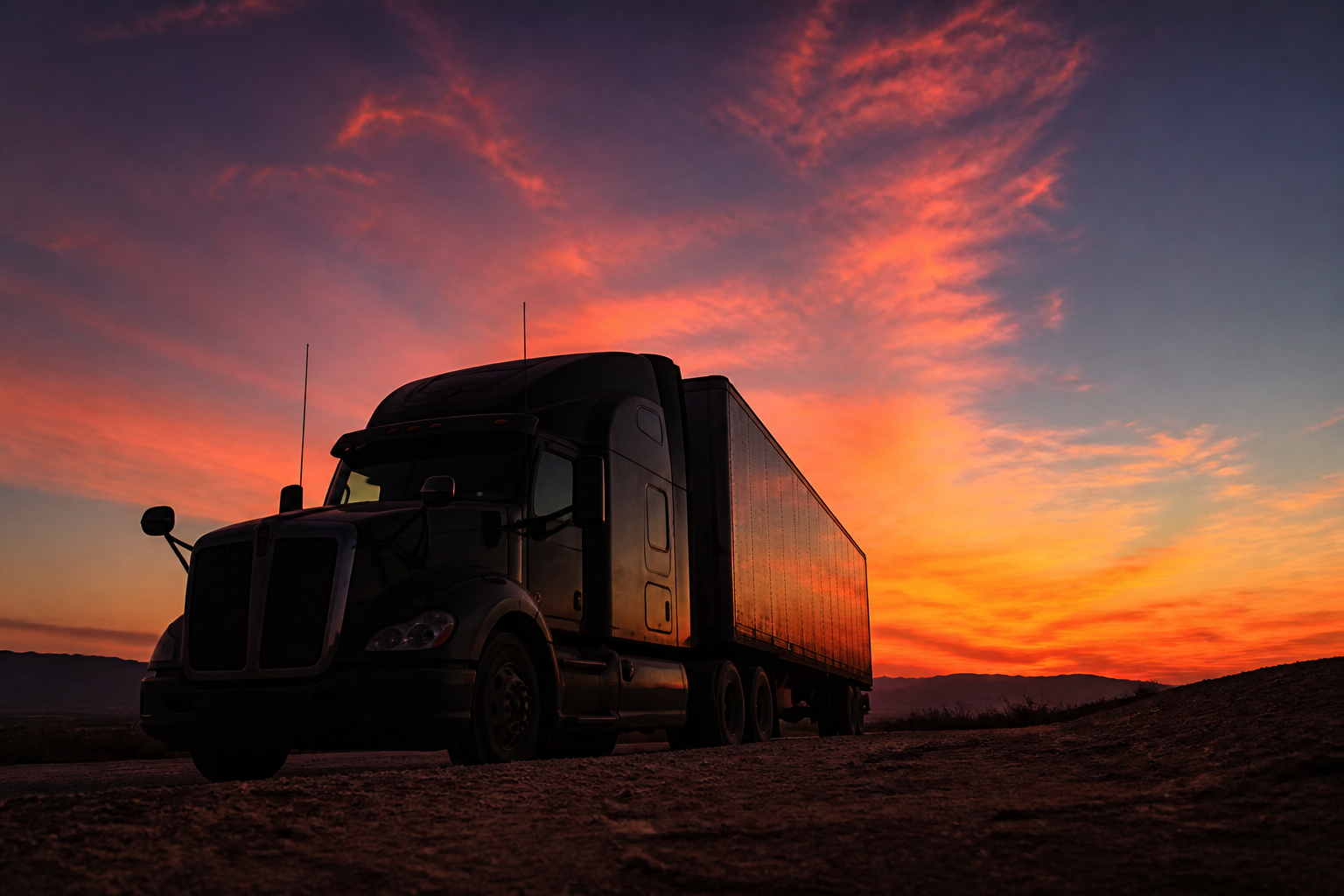 Truck Silhouette at Dusk